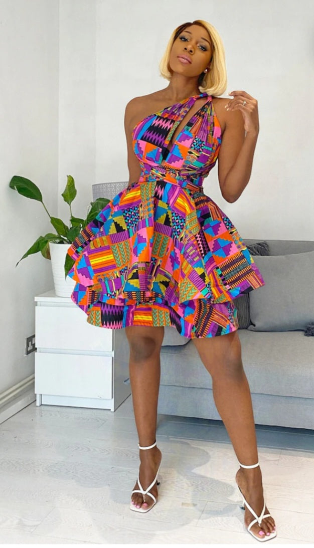 Kente Print Women's MG Designer Dress P2 Kente Print Women's MG Designer Dress P2