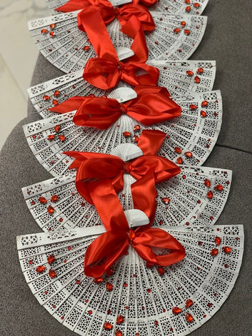 Lot for 6 Beautiful Handmade Wedding Fan Accessories AS20