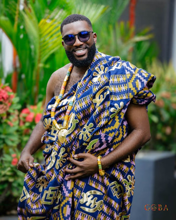 MG AKOFENA & NYAME Authentic Hand Weaved Kente Cloth A0183