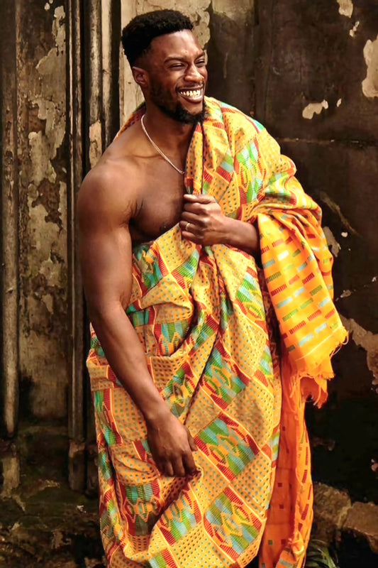 MG Akyem Authentic Hand Weaved Kente Cloth A205