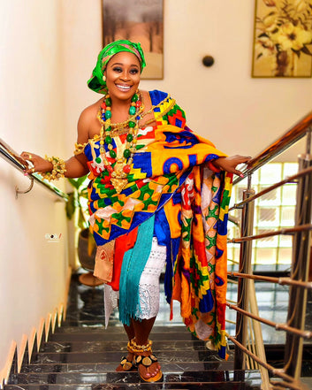 MG Royal Double Hand Weaved Kente Cloth R69