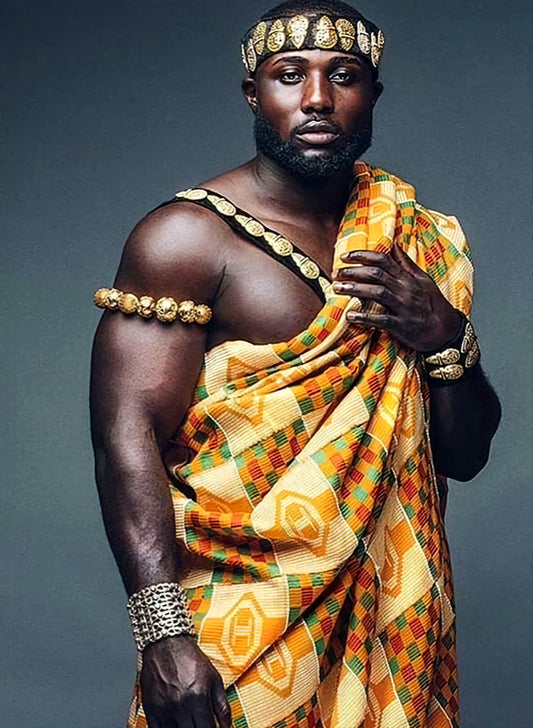 MG Akyem Authentic Hand Weaved Kente Cloth A202