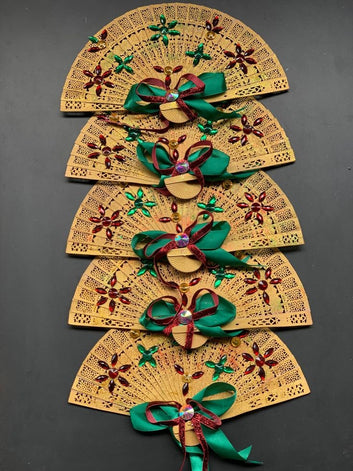 Lot for 6 Beautiful Handmade Wedding Fan Accessories AS21