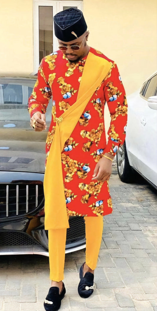 MG Men's Traditional African Wear/ Kafka, African Suit T117