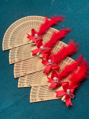 Lot for 5 Beautiful Handmade Wedding Fan Accessories AS19