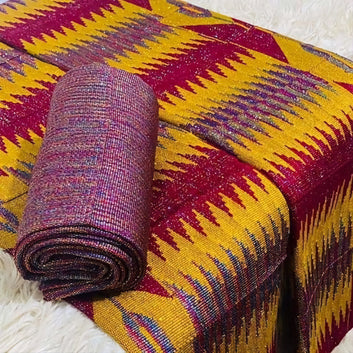 MG Premium Double Pattern Hand Weaved Kente Cloth P435