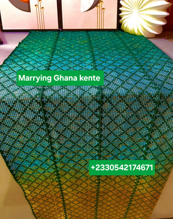 MG New Ombre Fashion Authentic Hand Weaved Kente Cloth A6122