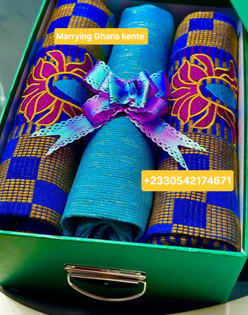 MG New Fashion Authentic Hand Weaved Kente Cloth A6124