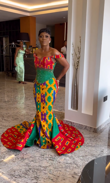kente wedding dress designs Ghanaian Kente Wedding Dress by Veekee James