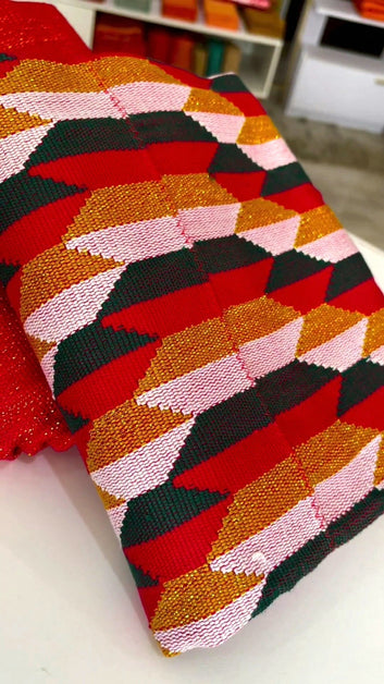 MG Premium Double Pattern Hand Weaved Kente Cloth P520