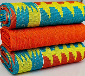 MG Premium Double Pattern Hand Weaved Kente Cloth P422