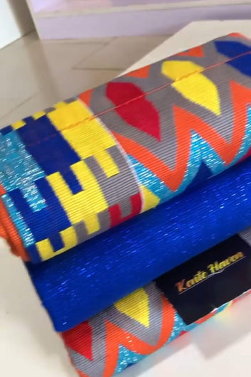 Kente Haven Multi Color Fashion Hand Weaved Kente Cloth KH214
