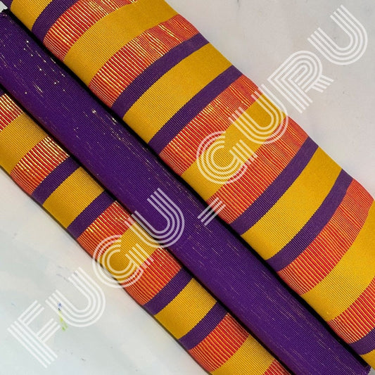 Fugu Guru New Fashion Brand Collection gives highest quality Striped Bonwire Kente Cloth/ FG169