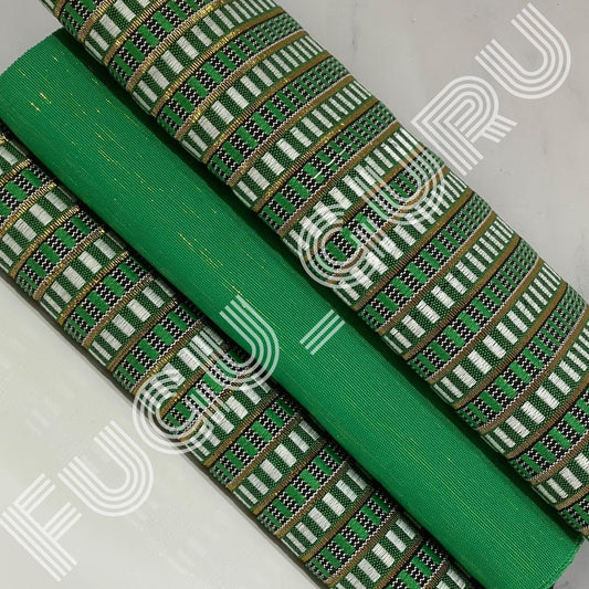 Fugu Guru New Fashion Brand Collection gives highest quality Striped Bonwire Kente Cloth/ FG132