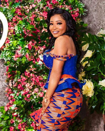 Kente Cloth Royal Wedding Dress DP39